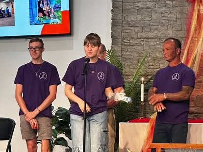 Students sharing with the congregation on a Sunday morning